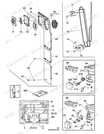 Взрыв-схема холодильника Electrolux ERE3513S - Схема узла C10 Cold, users manual